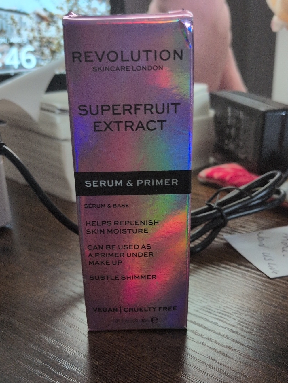 Revolution Superfruit Extract Serum & Primer Subtle Shimmer Helps Skin Moisture